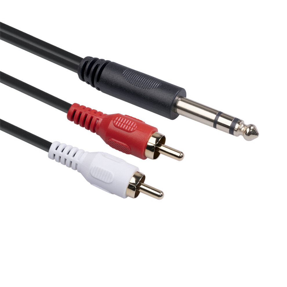 Audio Cable 6.35Mm Male To Dual Rca Male Audio Line 1.5M For Tuning Mixer Amplifier Dvd Gold 6112212253618