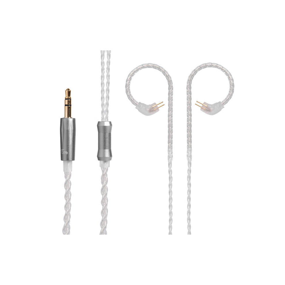 (B) Earphone Replacement Cable Upgraded Silver Plated Cable Use For TRN V10 KZ ZS6 ZS5 ZS3 ZST ZSR