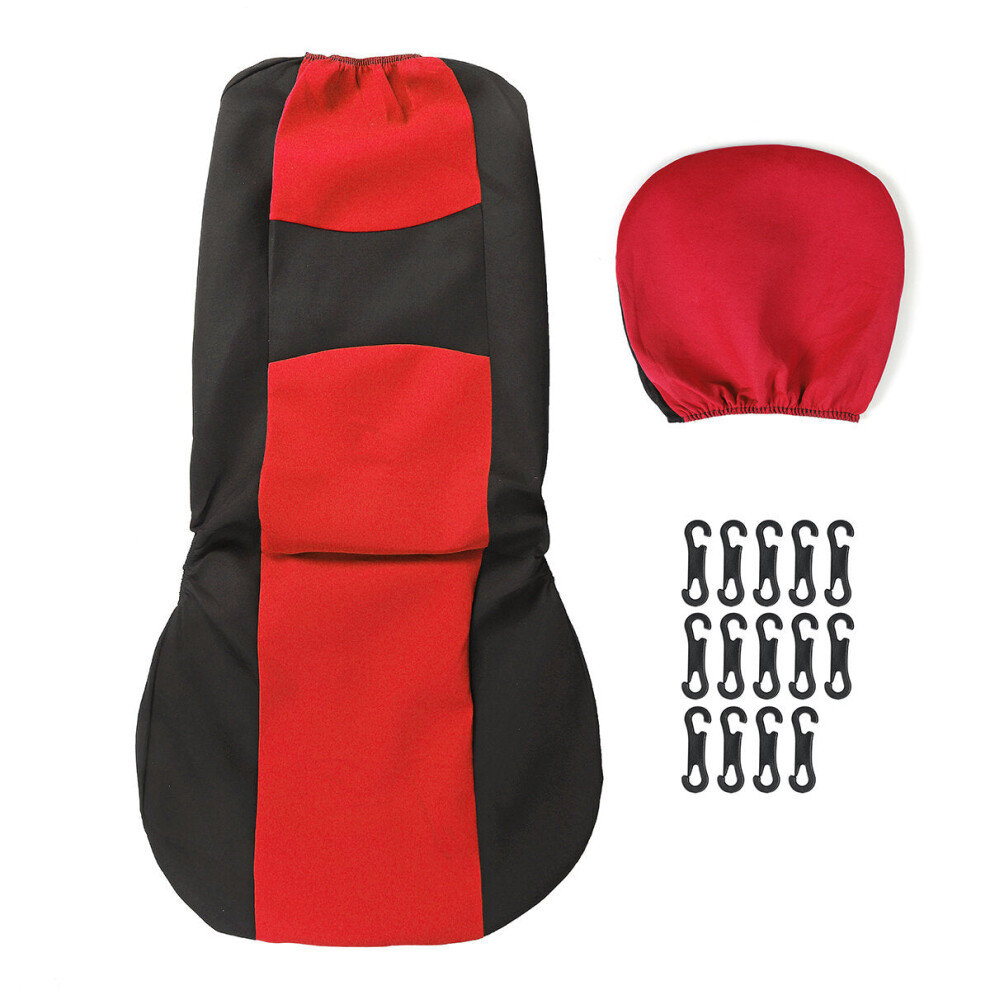 (Red - 2 Pcs) 2/4/9PCS Front Back Row Full Car Seat Cover Seat Protection Car Accessories