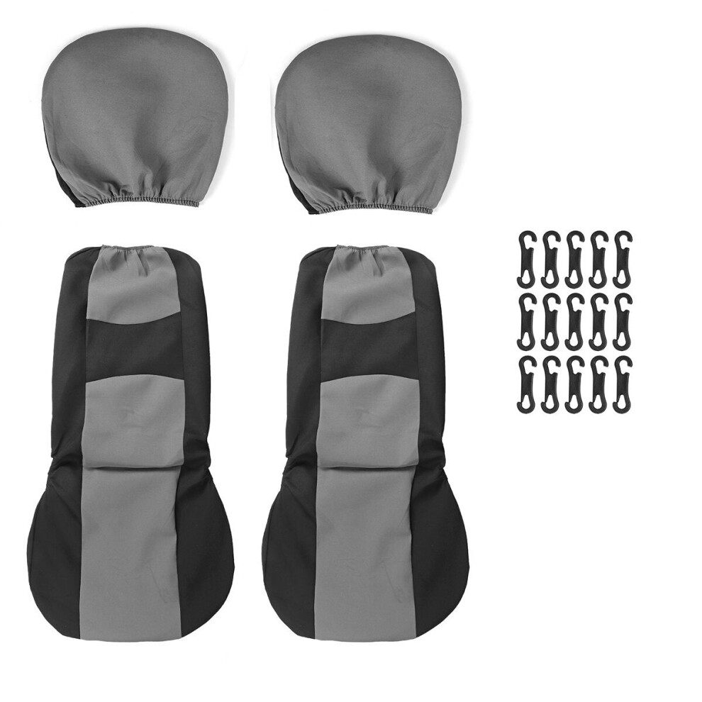 (Gray - 4 Pcs) 2/4/9PCS Front Back Row Full Car Seat Cover Seat Protection Car Accessories