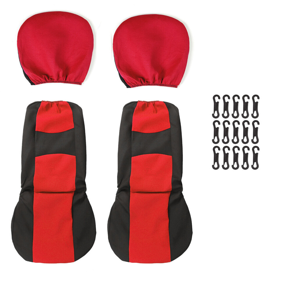 (Red - 4 Pcs) 2/4/9PCS Front Back Row Full Car Seat Cover Seat Protection Car Accessories