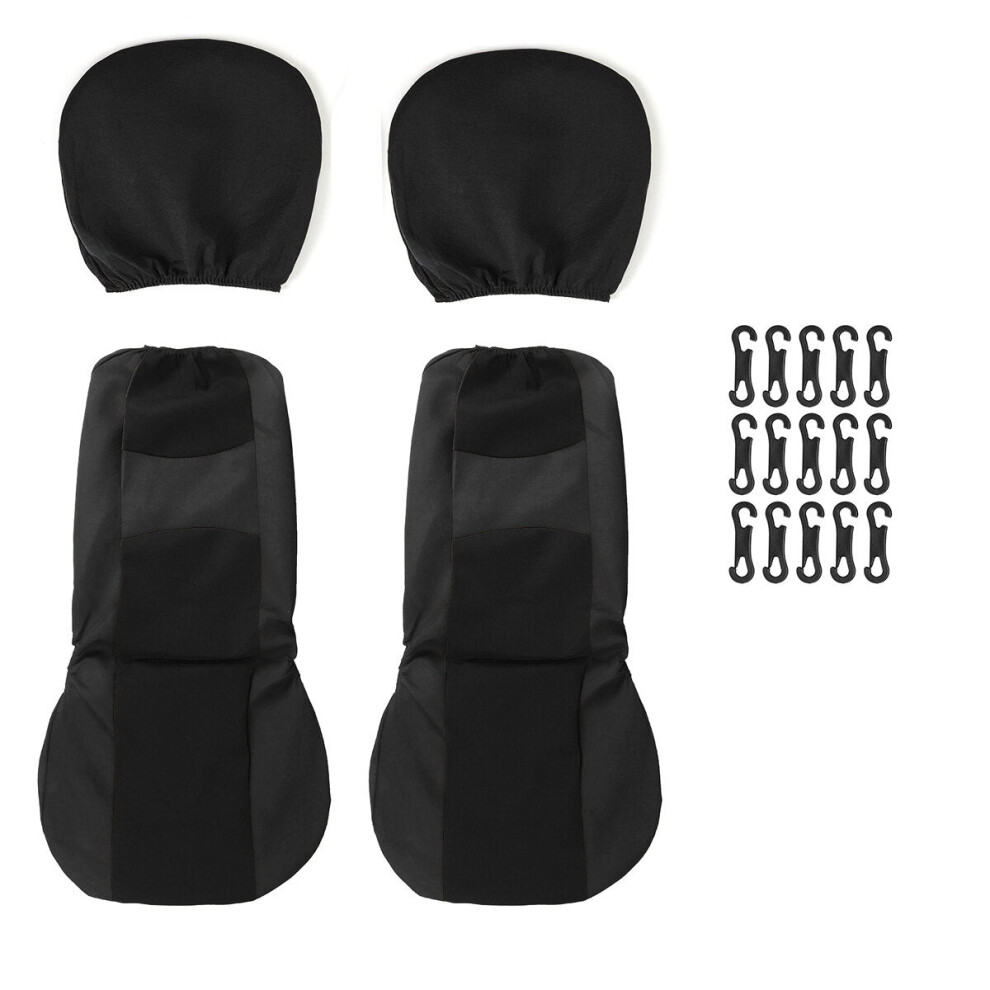 (Black - 4 Pcs) 2/4/9PCS Front Back Row Full Car Seat Cover Seat Protection Car Accessories