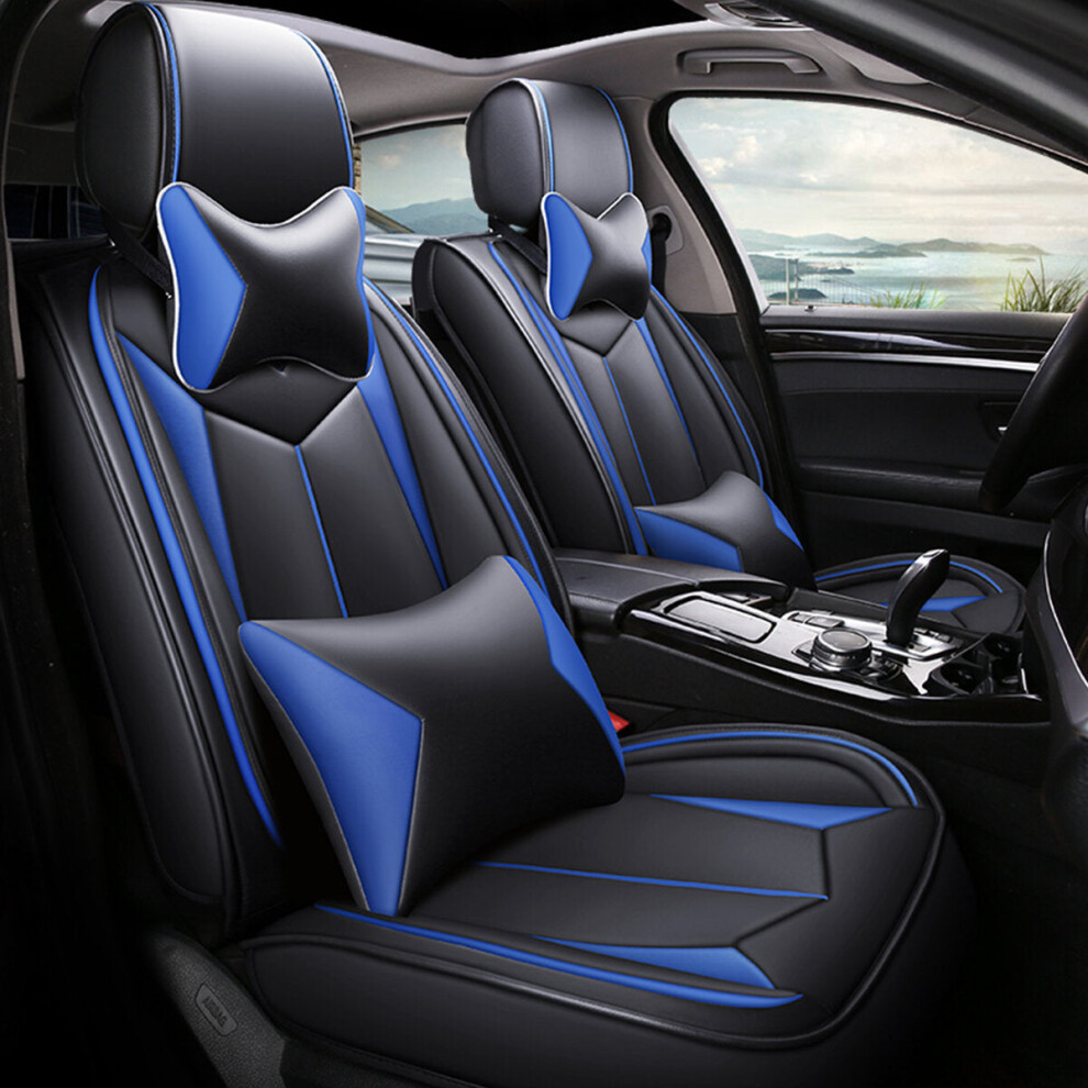 (Blue) 1 Set Car Seat Cover 65 X 55 X 25Cm Five Seats Auto Four Seasons General Blue 1138392344484