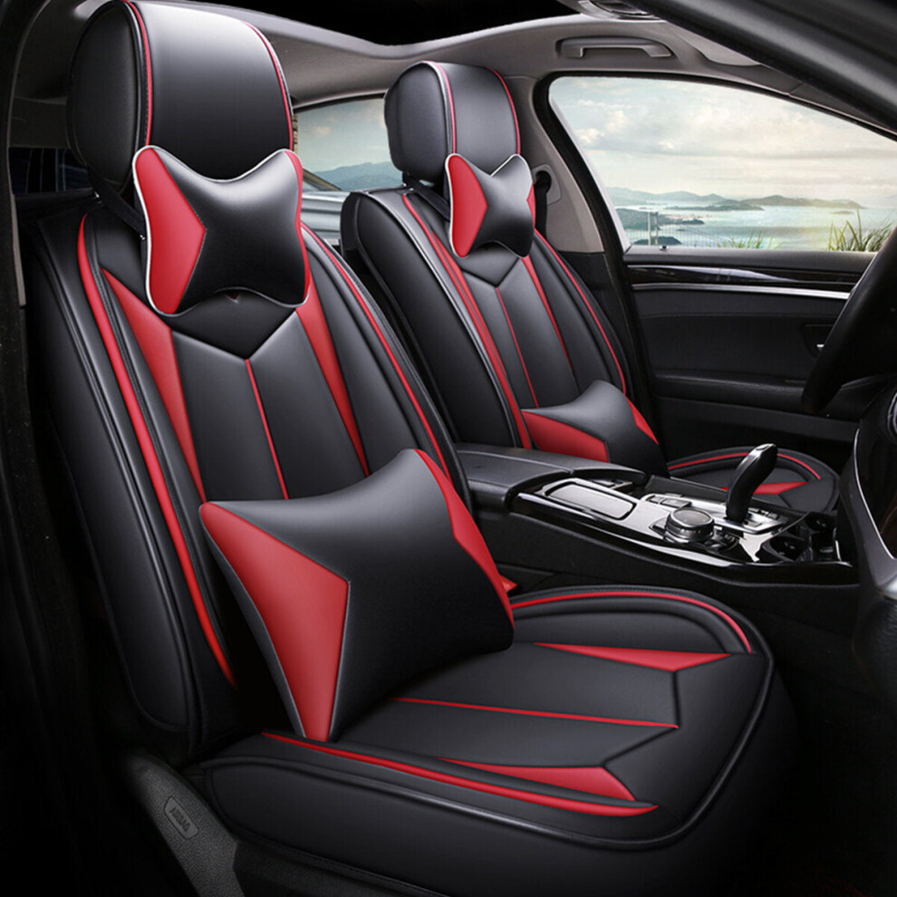 ( & Red) 1 Set Car Seat Cover 65 X 55 X 25Cm Five Seats Auto Four Seasons General Black/Red 1138392344507