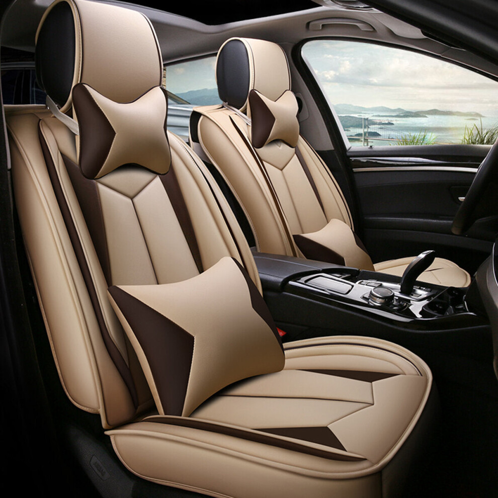 (Beige) 1 Set Car Seat Cover 65 X 55 X 25Cm Five Seats Auto Four Seasons General Beige 1138392344521