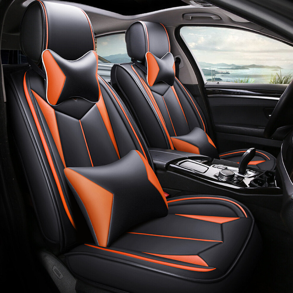 (Orange) 1 Set Car Seat Cover 65 X 55 X 25Cm Five Seats Auto Four Seasons General Orange 1138392344545