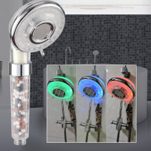 LED Three-color Shower Head Enhanced Pressurized Negative Ion Shower 7-function