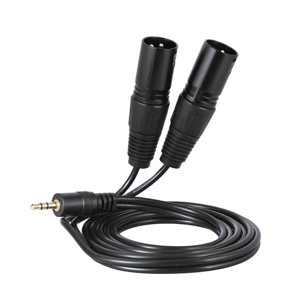 Male Plug Audio Cable for Mixing Console Mixer Amplifier Speaker 1.5m Dual XLR Male to 3.5mm