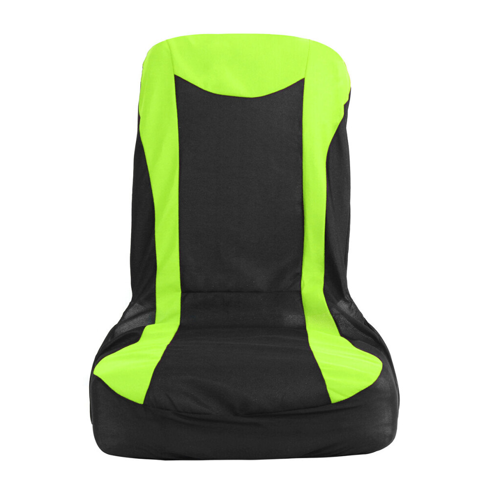 (Green) 8Pcs Polyester Fabric Car Seat Cover Full Set Cushion Protector for Five Seats Car