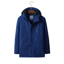 (Blue, S) Man Electronic USB Heated Jacket Intelligent Heating Hooded Work Motorcycle Skiing Riding Coat