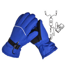 (Blue, 60V) Heating Glove Winter Heated Skiing Gloves Waterproof Mittens Thermal Snowboard