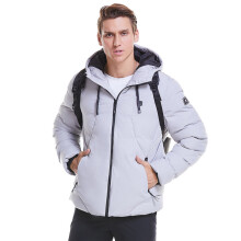 (Green, 2XL) Electronic USB Heated Jacket Intelligent Heating Warm Back Cervical Spine Hooded Work Motorcycle Skiing Riding Coat