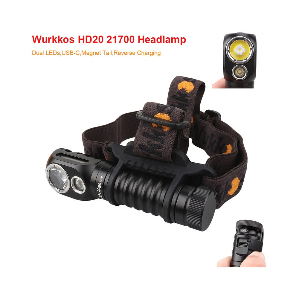 (Black, without battery) Headlamp Rechargeable 21700 Headlight 2000lm Dual LED LH351D XPL USB Reverse Charge Magnetic Tail Work Camp Light