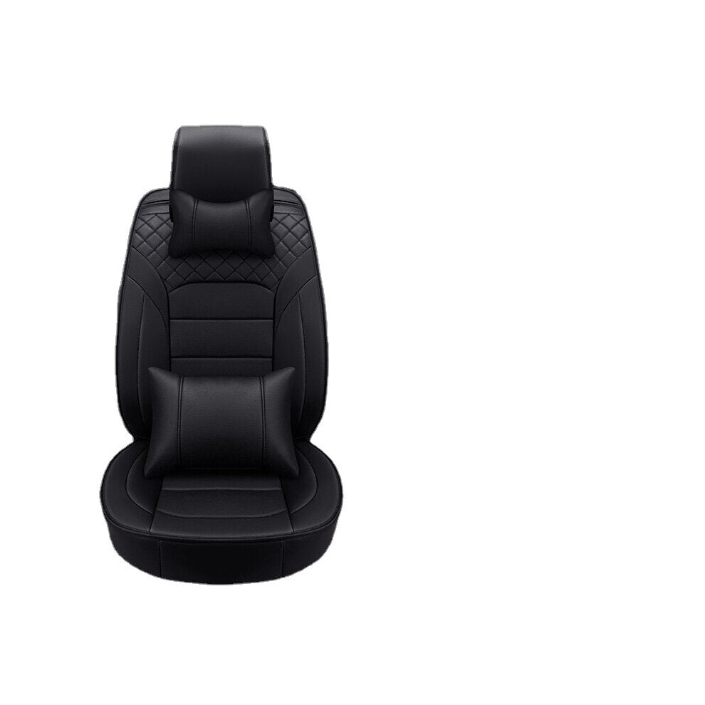 ( Deluxe Edition) Luxury Pu Leather Car Seat Cover Universal 5-Seat Full Set Seat Cover Black 1138392345047