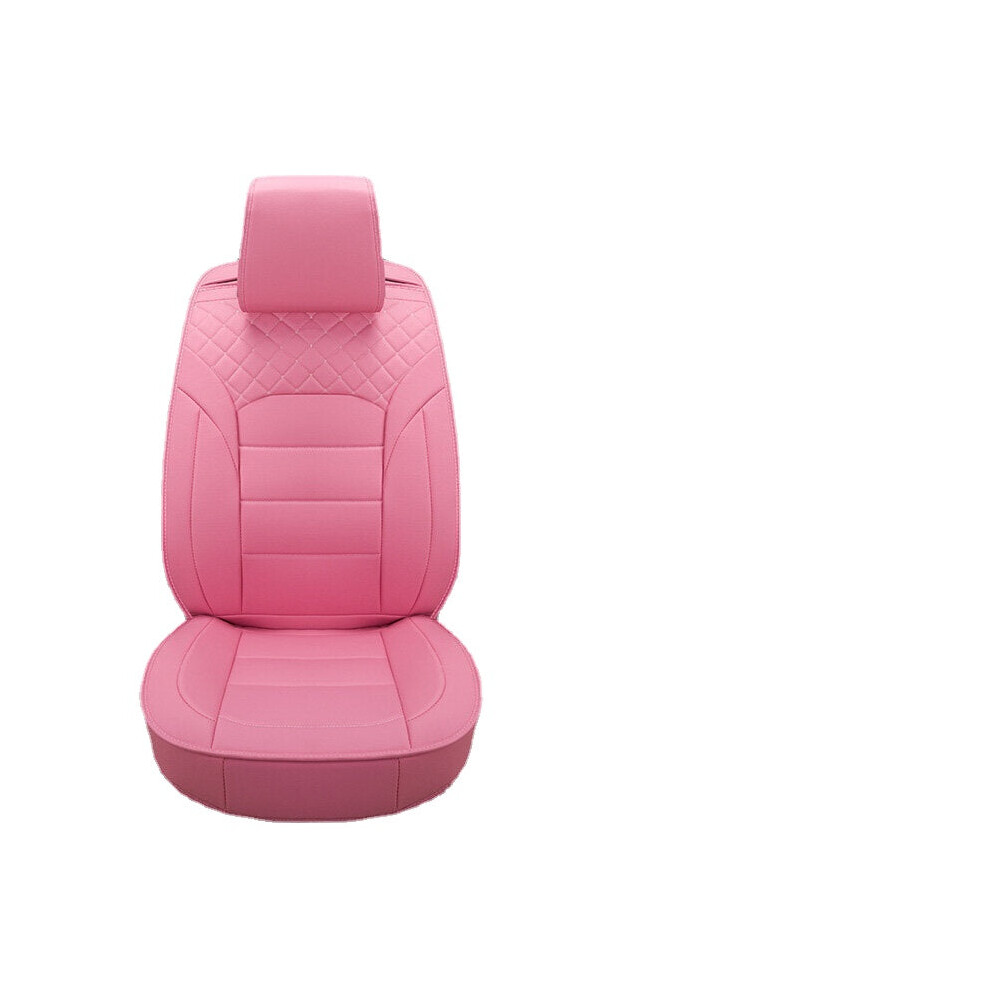 (Pink Standard Edition) Luxury PU Leather Car Seat Cover Universal 5-Seat Full Set Seat Cover