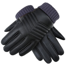 (Black Purple) Thickened Tough Screenn PU Gloves Riding Racing Skiing Fishing Motorcycle Mountain Bike