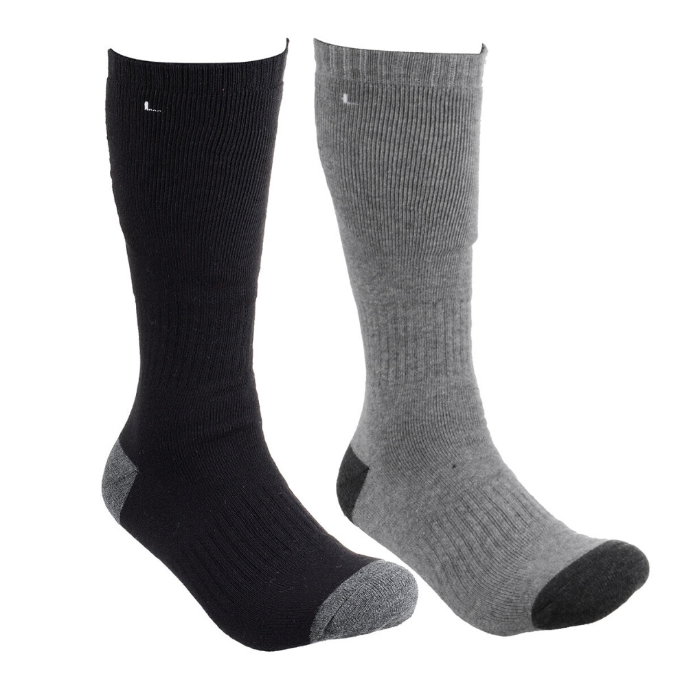 (Grey, Long) Thicken Electric Heated Socks Foot Warmer For Women Men Winter Outdoor Skiing