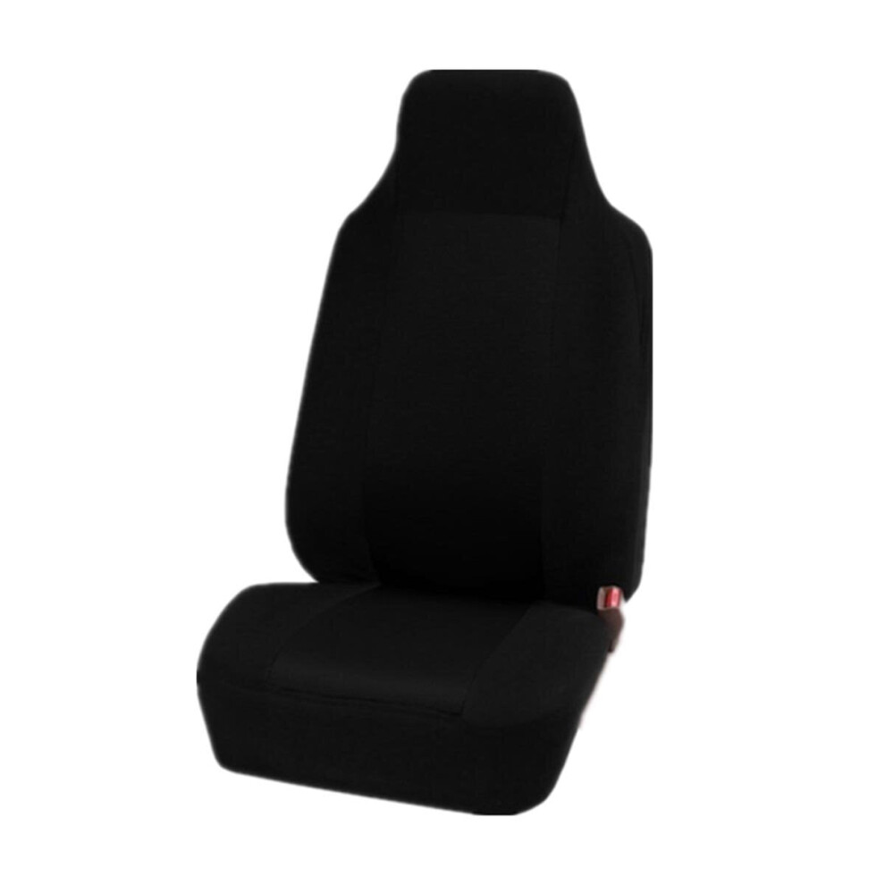 (Front Black) Universal Car Full Seat Covers Protector Cushion Front Rear Truck SUV Van