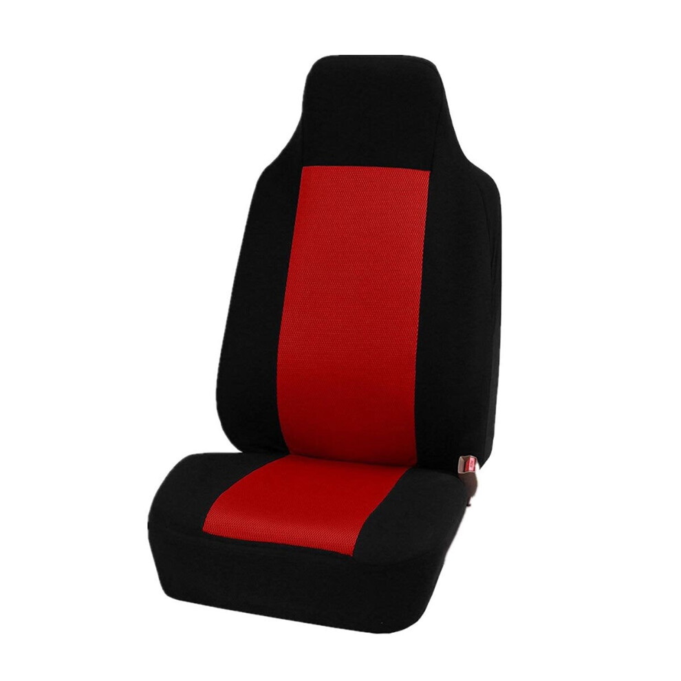 (Front Red) Universal Car Full Seat Covers Protector Cushion Front Rear Truck SUV Van