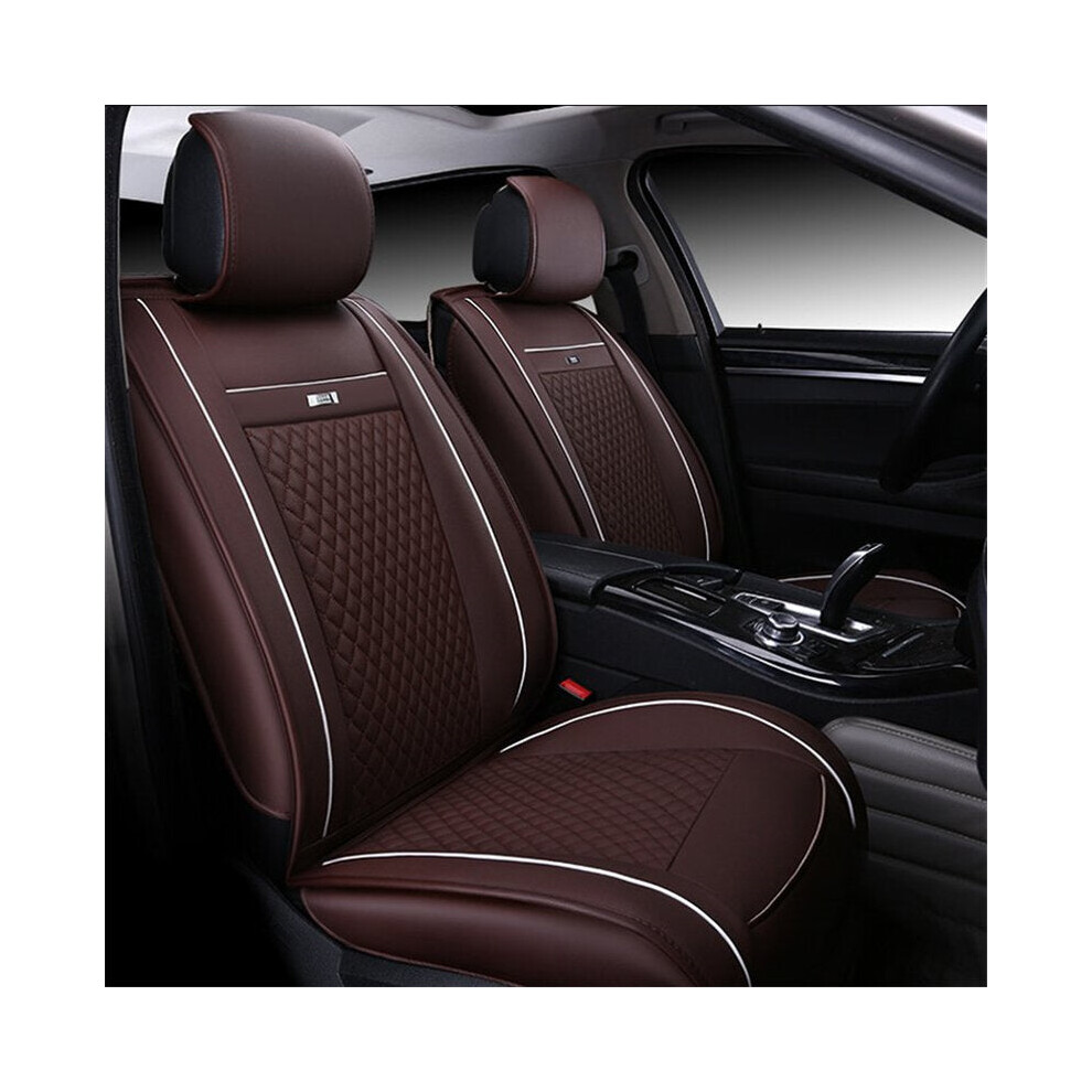 (Coffee) Universal Car Seat Cover 3D Breathable Pu Leather Pad Mat For Auto Chair Cushion 1138392344781