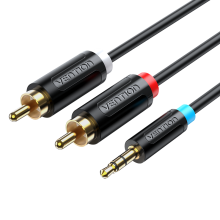 (1M) Cable 3.5mm Jack to 2RCA Audio Hi-Fi Stereo Cable for Smartphone Amplifier Subwoofer Home Theater DVD VCD AUX Cable