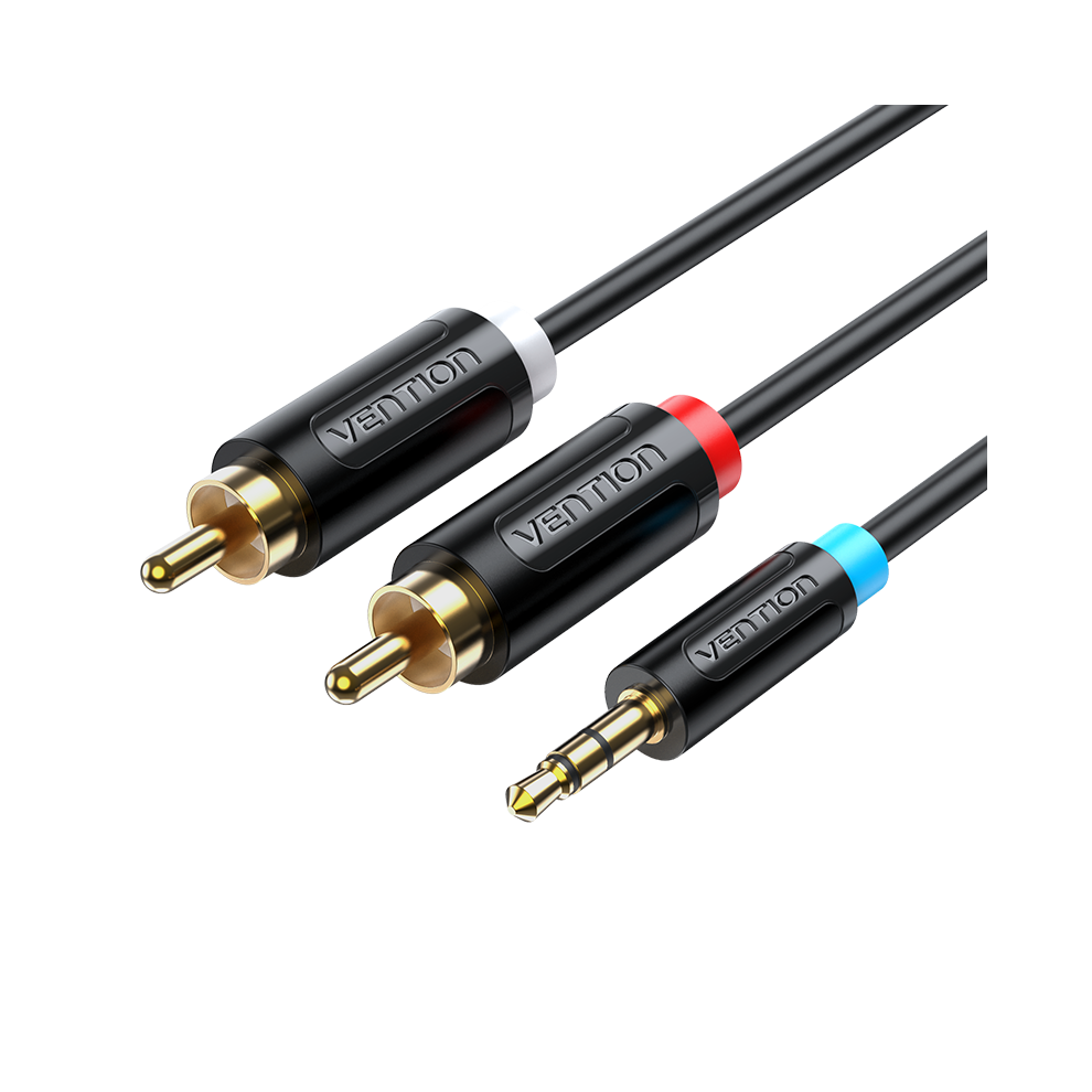 (10M) Cable 3.5Mm Jack To 2Rca Audio Hi-Fi Stereo Cable For Smartphone Amplifier Subwoofer Home Theater Dvd Vcd Aux Cable Black/Gold 6112212253960