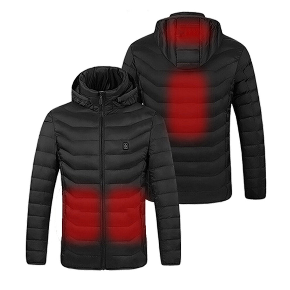 (M) Electric USB Heated Vest Jacket Coat Warm 4 Heating Area Cloth Body 3 Levels