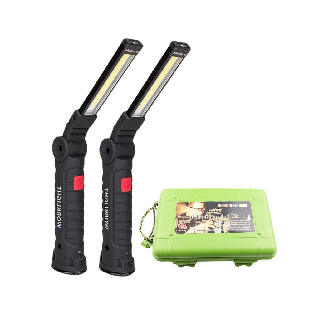 (Standard, Long) USB Rechargeable With Built-in Battery Set Multi Function Folding Work Light COB LED Camping Torch Flashlight