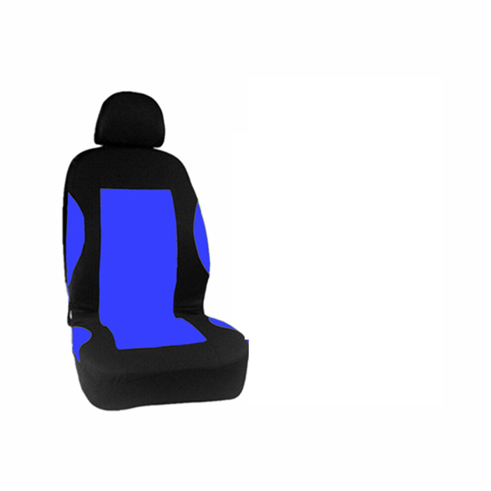 (Blue) Front Car Auto Seat Cushion Cover Protective Seat Headrest Covers Universal