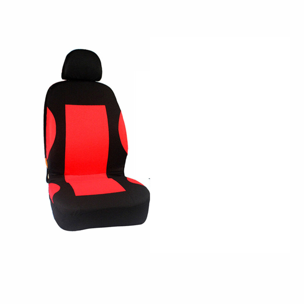 (Red) Front Car Auto Seat Cushion Cover Protective Seat Headrest Covers Universal