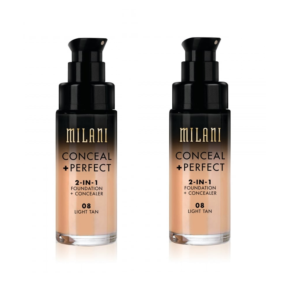 Milani Conceal And Perfect 2 In 1 Foundation + Concealer Light Tan 30ml x2