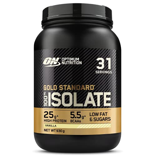 Optimum Nutrition ON Gold Standard 100% Isolate Pure Whey Protein, Naturally Occurring BCAAs and Glutamine, Pre and Post Workout
