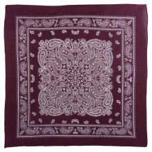 (Burgundy) XL Montana Paisley Bandana Soft Lightweight Cotton Extra Large 26" x 26" Mouth Covering