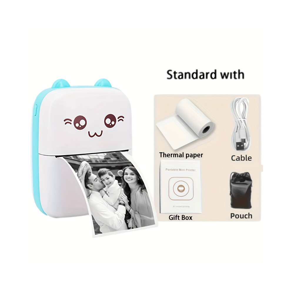 Yetp Star (Green) Wireless Mini Photo Printer Label Printer, Pocket Portable Inkless Thermal Printer Compatible, With Ios And Android Green