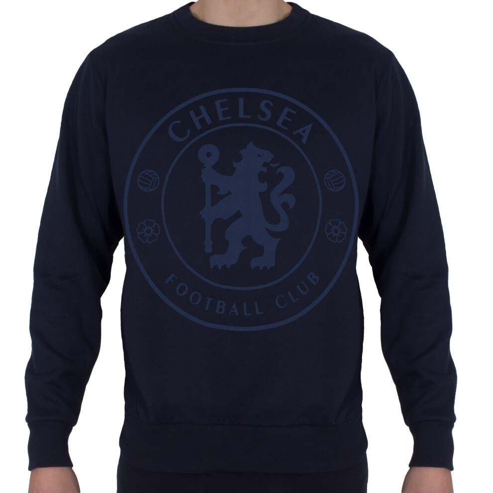 (12-13 Years) Chelsea FC Official Football Gift Boys Crest Sweatshirt Top