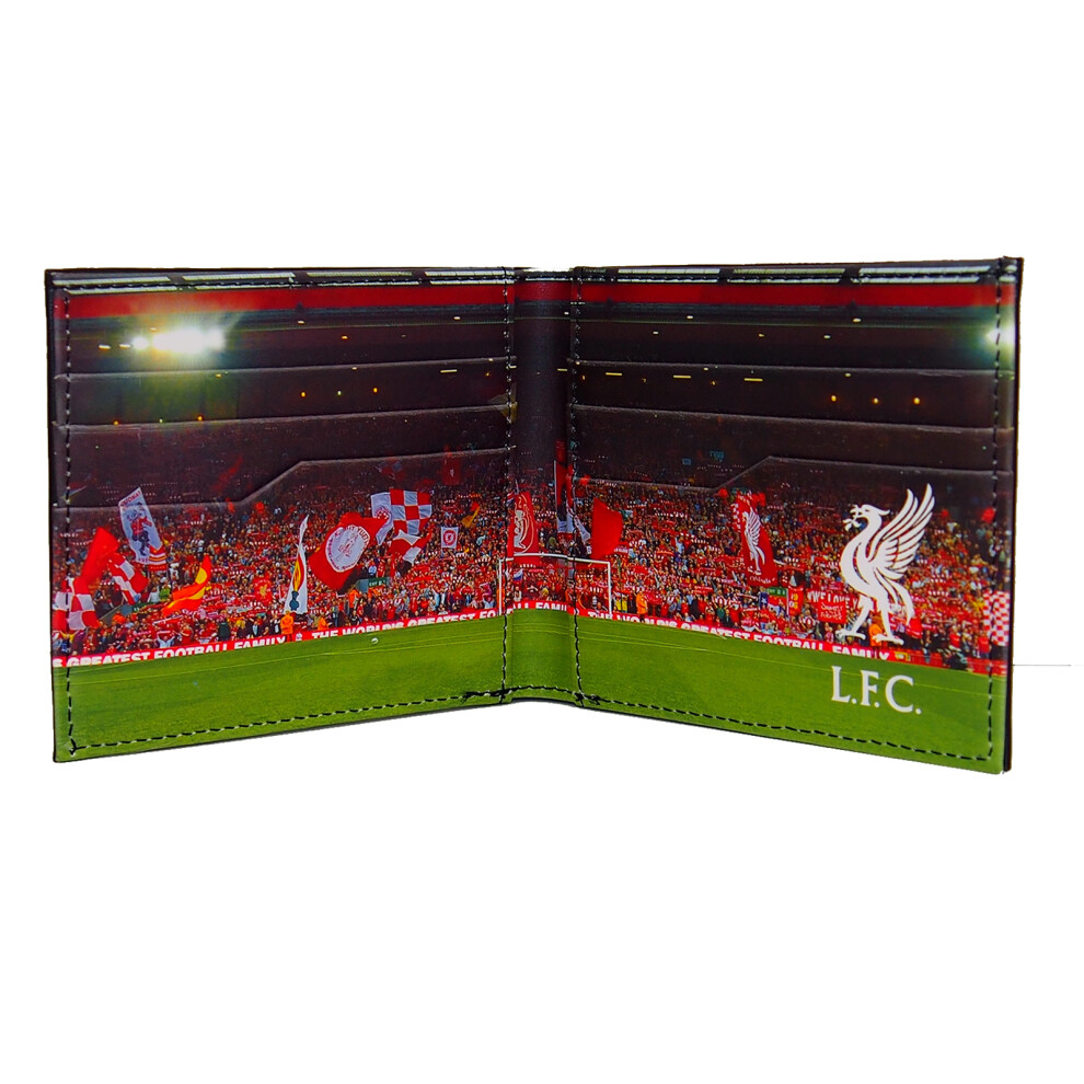 (Black Stadium) Liverpool FC Official Football Gift Embossed Crest Wallet Black