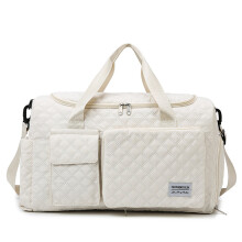 (White) Business Travel Bag With Large Capacity Lightweight Fitness Storage One Shoulder