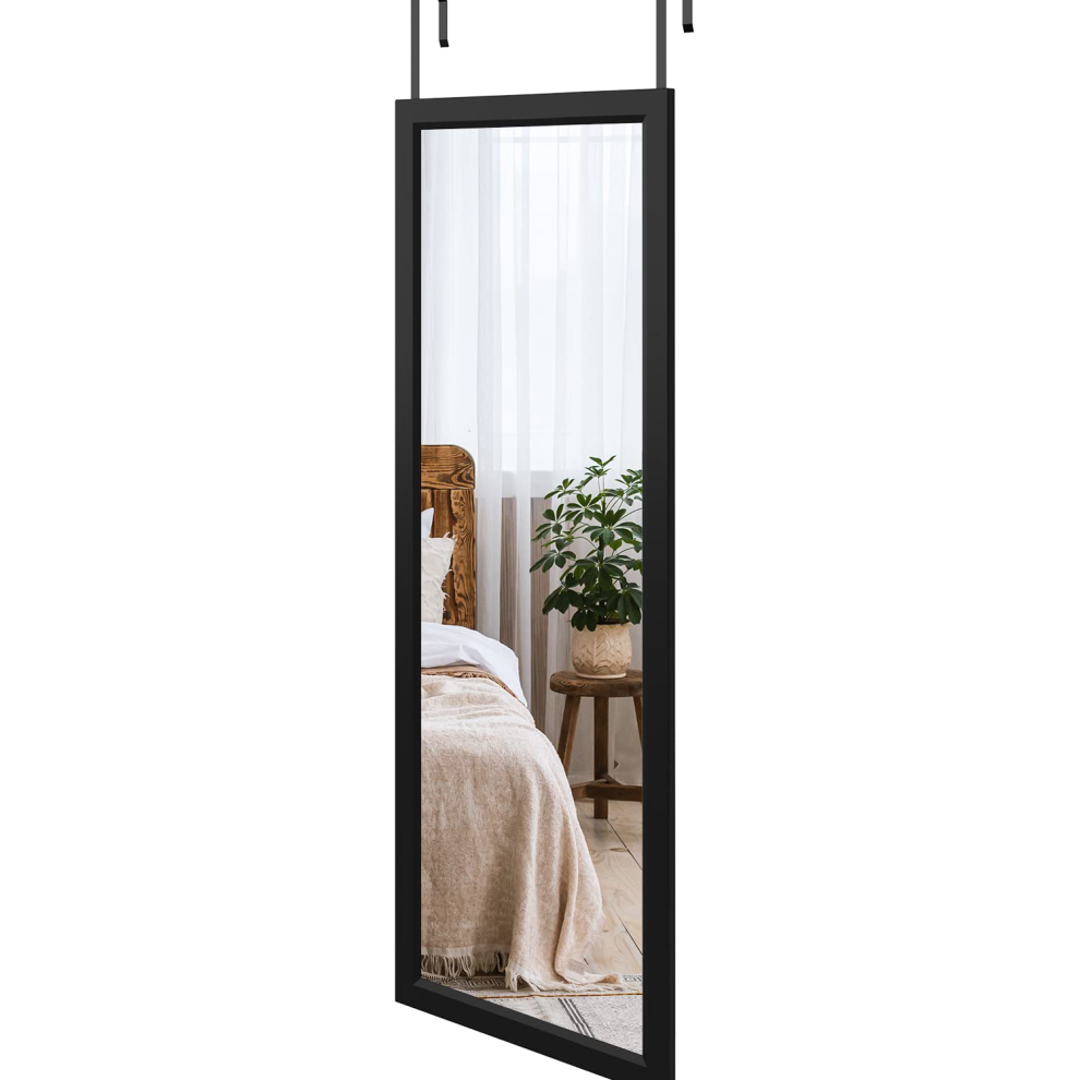 (Black) Over Door Mirror Full Length, 110 x 45cm