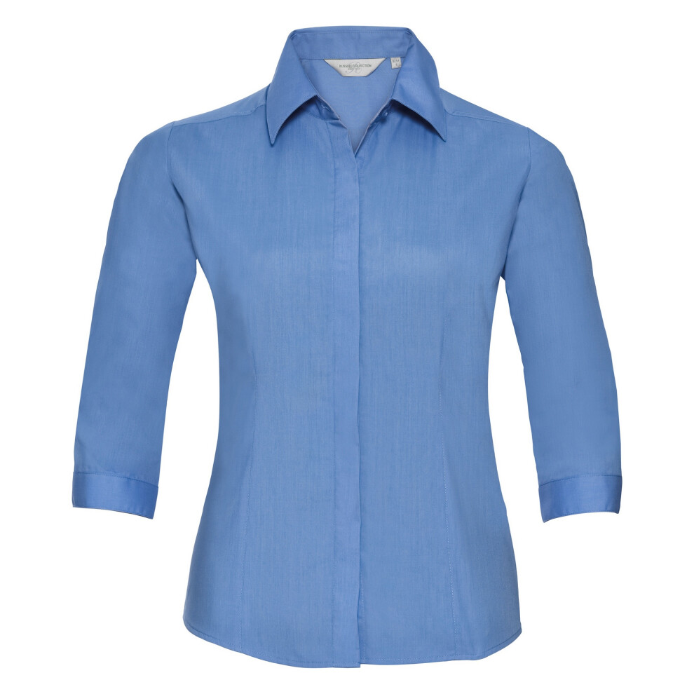 Collection Sleeve Poly-Cotton Easy Care Fitted Poplin Shirt