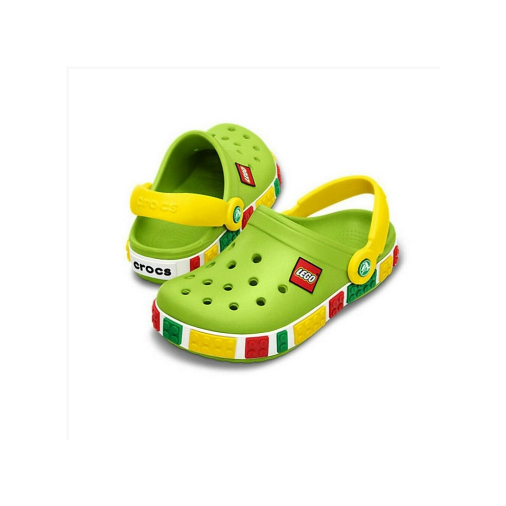 (Varsity Green/Yellow, C8-9=15.5-16cm) Girl Boys Cros Style Crocband Clog Kid Beach Shoes