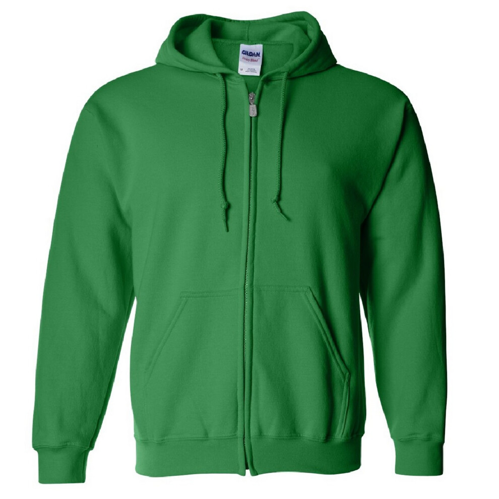 (XL, Irish Green) Gildan Heavy Blend Unisex Adult Full Zip Hooded Sweatshirt Top