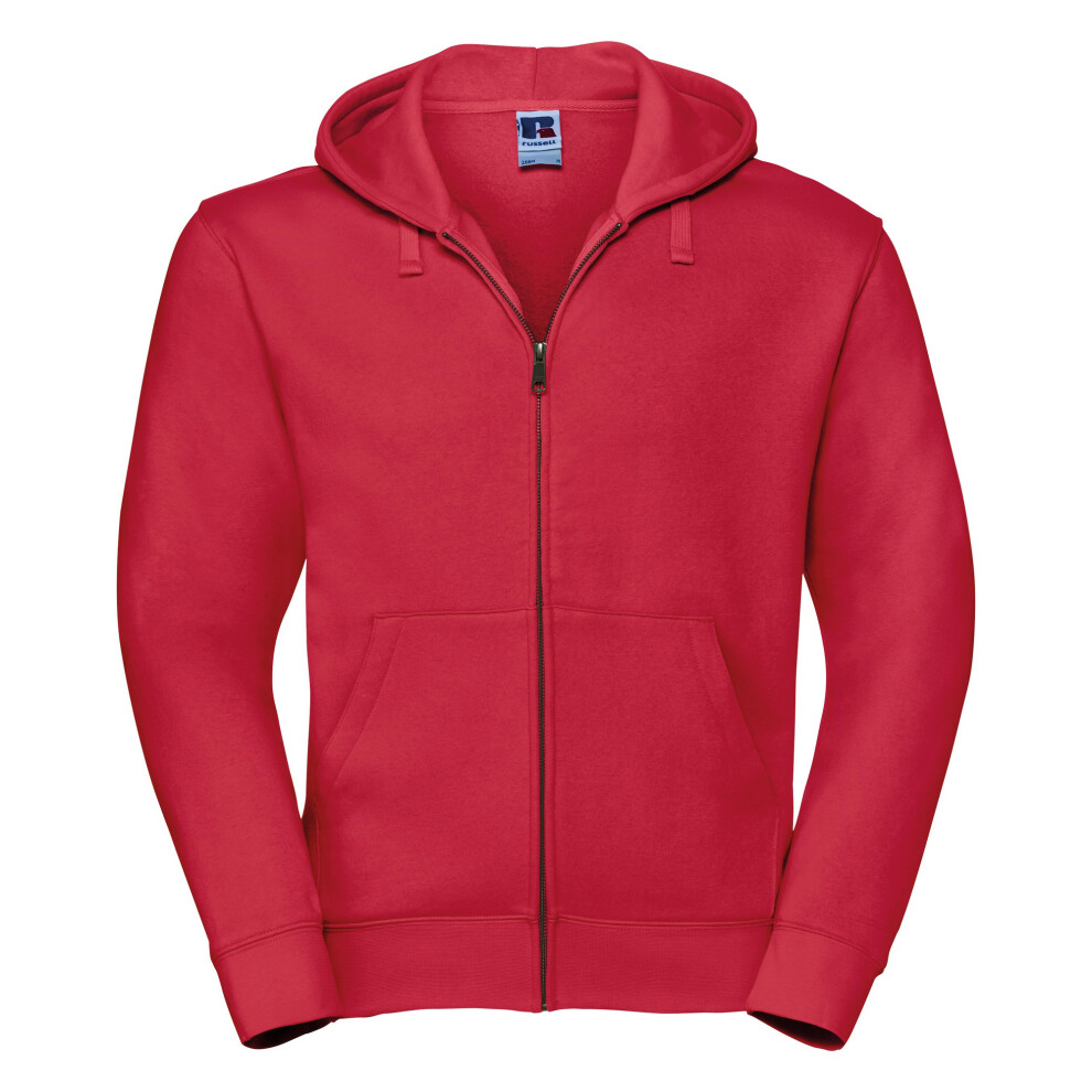 (L, Classic Red) Russell Mens Authentic Full Zip Hooded Sweatshirt / Hoodie