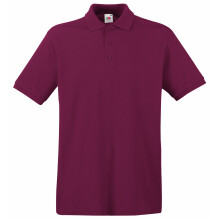 (L, Burgundy) Fruit Of The Loom Premium Mens Short Sleeve Polo Shirt