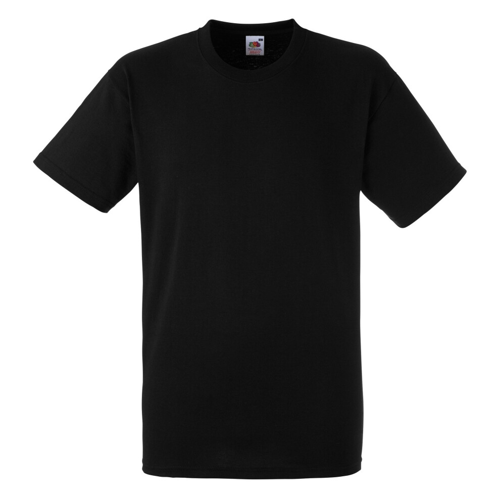 (S, Black) Fruit Of The Loom Mens Heavy Weight Belcoro® Cotton Short Sleeve T-Shirt