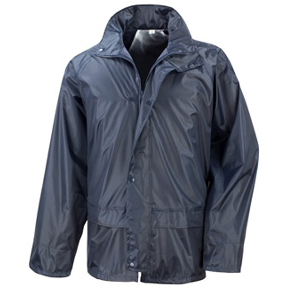 (L, Navy Blue) Result Mens Core Rain Suit (Trousers And Jacket Set)