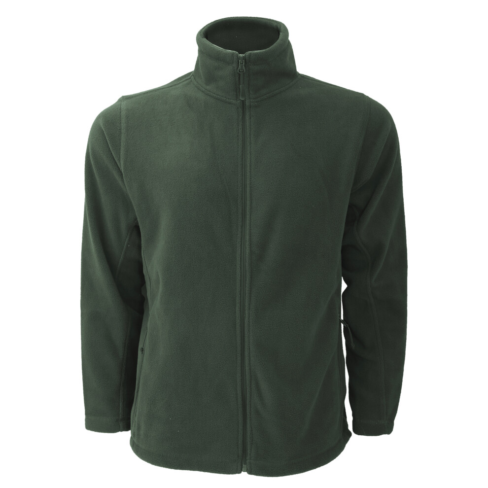 (XL, Bottle Green) Russell Mens Full Zip Outdoor Fleece Jacket 