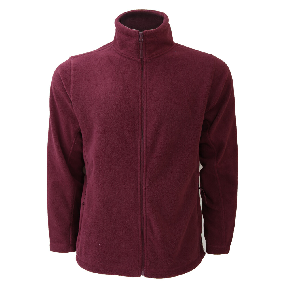 (3XL, Burgundy) Russell Mens Full Zip Outdoor Fleece Jacket 