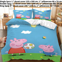 (Single) Pig Kids Single Double Bed Linen 3d Duvet Cover Set Printed Kids Home