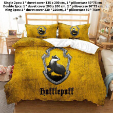 (Double) 3piece Hufflepuff Print Pillowcase Comforter Stylish Personality