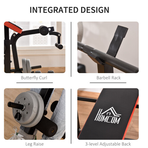 Homcom HOMCOM Multi-Function Adjustable Weight Training Bench Gym Fitness Lifting 2